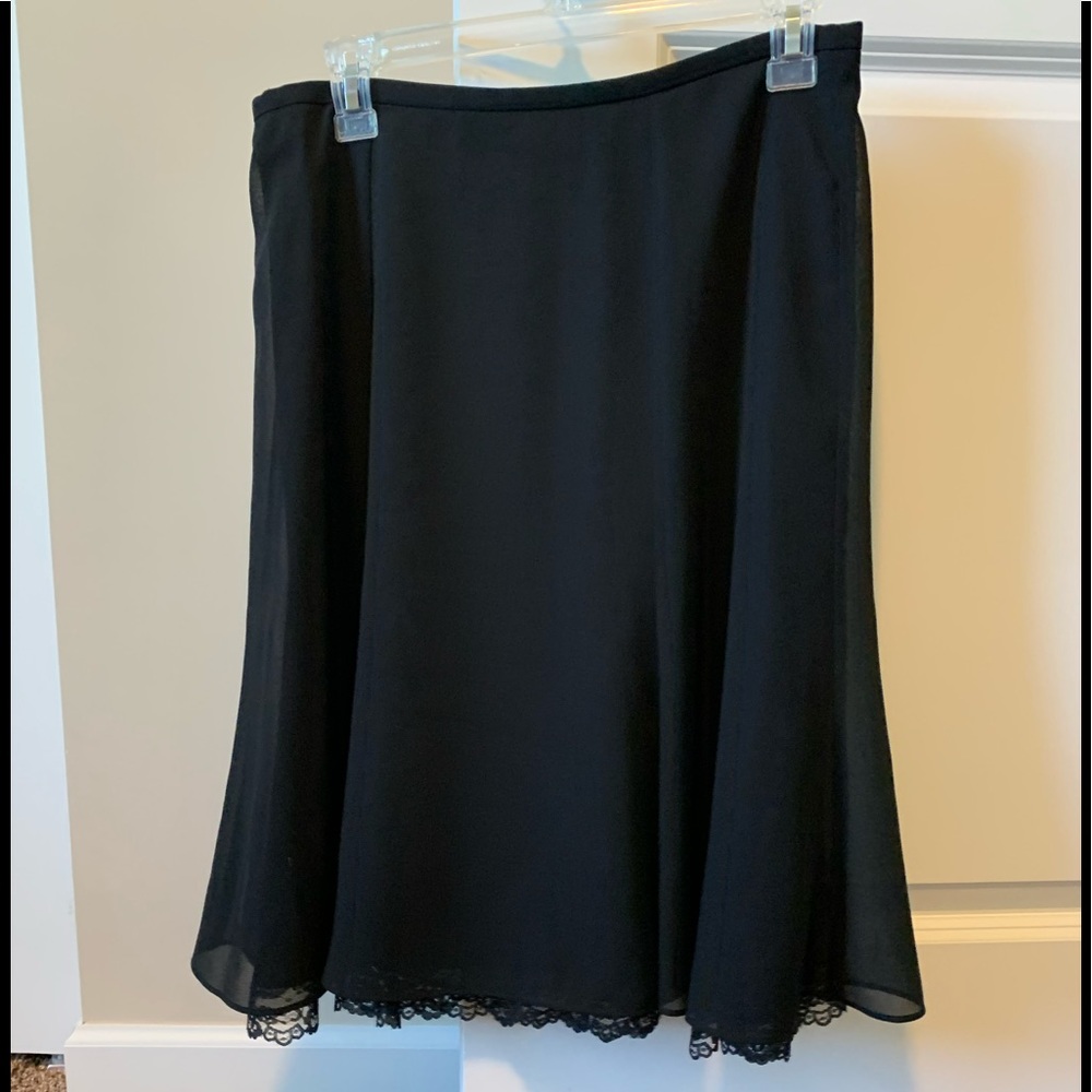 Black dress skirt with lace lining. Size 8